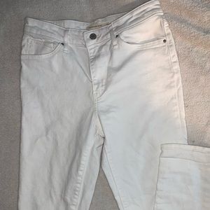 White skinny high-rise Levi Strauss jeans